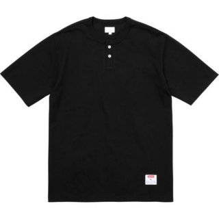 SUPREME 2-tone S/S Henley - Black