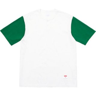 SUPREME 2-tone S/S Henley - White