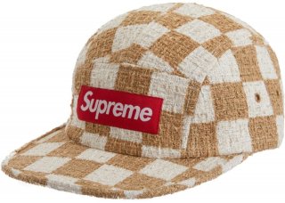 Supreme Checkerboard Boucle Camp Cap- Tan