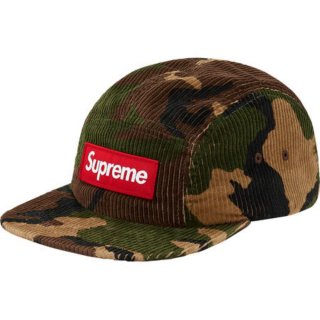 Supreme Camo Corduroy Camp Cap- Woodland Camo