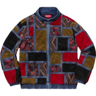 Supreme Corduroy Patchwork Denim Jacket- Washed Blue