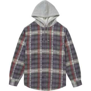 Supreme Hooded Jacquard Flannel Shirt- Navy