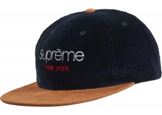 Supreme Classic Logo Corduroy 6-Panel- Navy