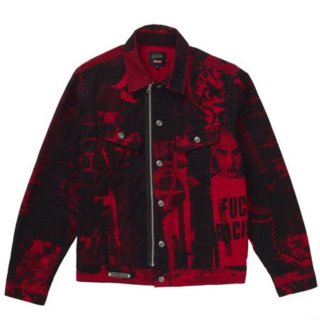 Supreme Jean Paul Gaultier Fuck Racism Trucker Jacket- Red