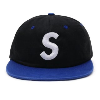 SUPREME Black 2-Tone Washed S Logo 6-Panel