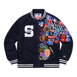 Supreme?/New Era?/MLB Varsity Jacket- Navy