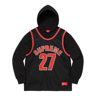 Supreme Basketball Jersey Hooded Sweatshirt- Black