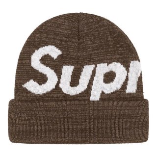 Supreme Big Logo Beanie (FW21)- Brown Static