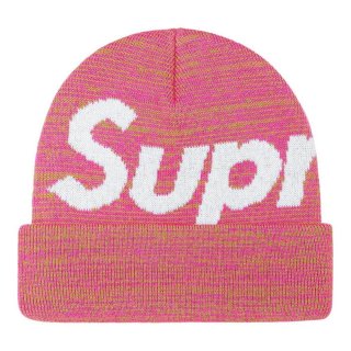 Supreme Big Logo Beanie (FW21)- Magenta Static