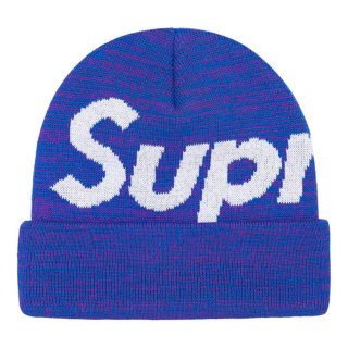 Supreme Big Logo Beanie (FW21)- Blue Static