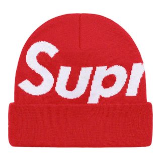 Supreme Big Logo Beanie (FW21)- Red