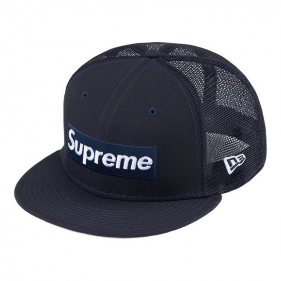 Supreme Box Logo Mesh Back New Era?- Navy