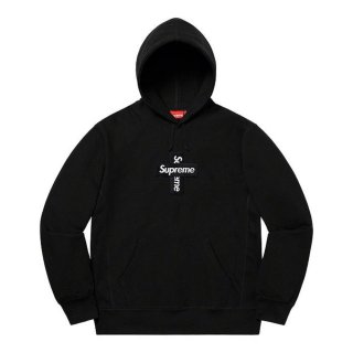 Supreme Cross Box Logo Hooded Sweatshirt- Black