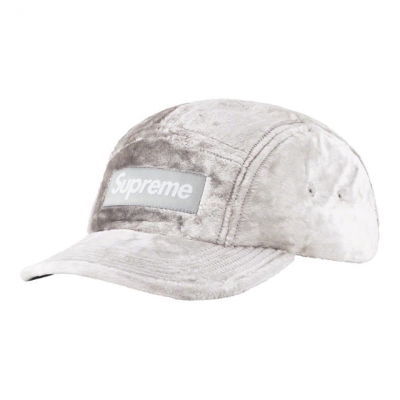 Supreme Crushed Velvet Camp Cap- Grey