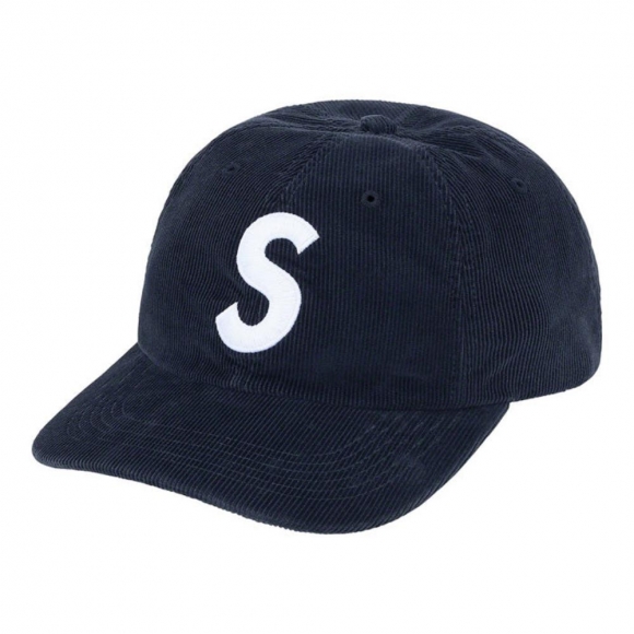 Supreme Fine Wale Corduroy S Logo 6-Panel- Navy