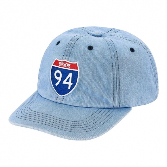 Supreme Interstate 6-Panel- Light Denim