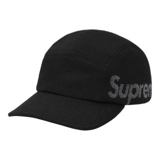 Supreme Jacquard Pique Camp Cap- Black