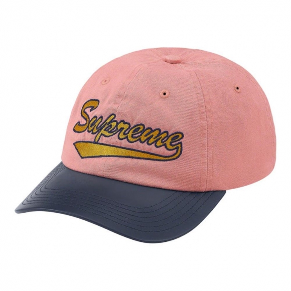 Supreme Leather Visor 6-Panel- Pink