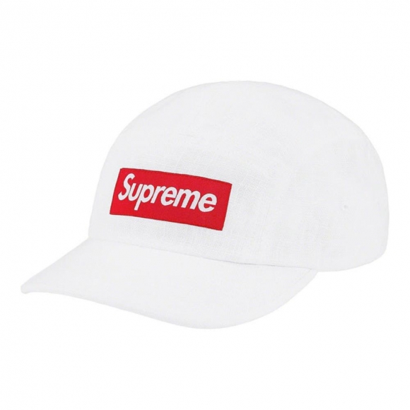 Supreme Linen Camp Cap (SS21)- White