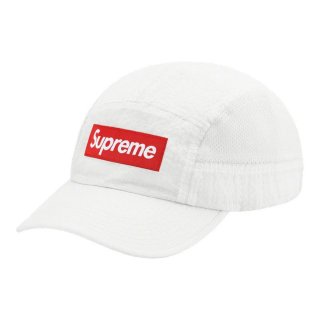 Supreme Mesh Seersucker Camp Cap- White