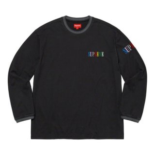 Supreme Multi Color Logo L/S Top- Black