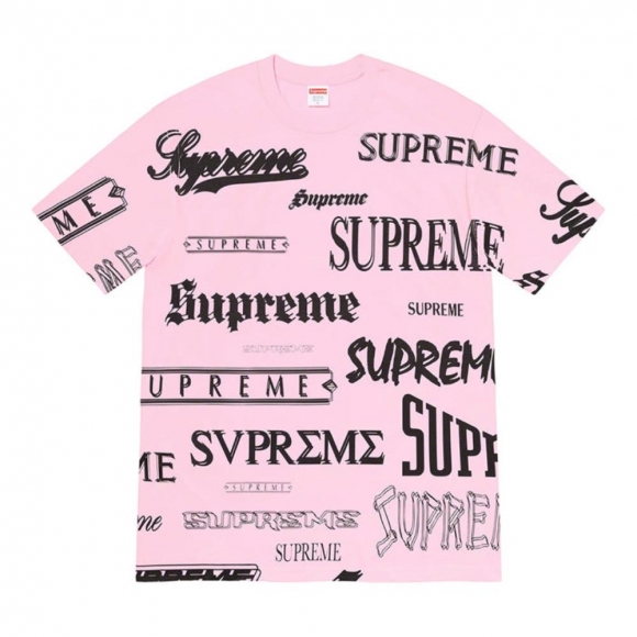 Supreme Multi Logo Tee- Light Pink