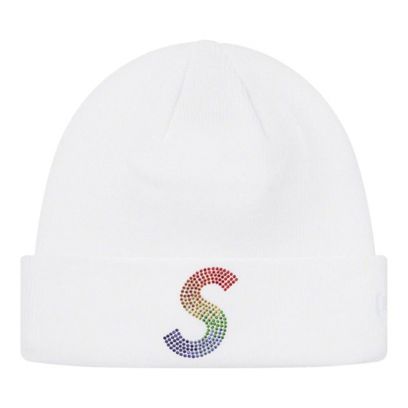 Supreme New Era? Swarovski? S Logo Beanie- White