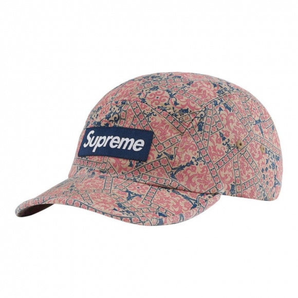 Supreme Washed Chino Twill Camp Cap- Floral Cards