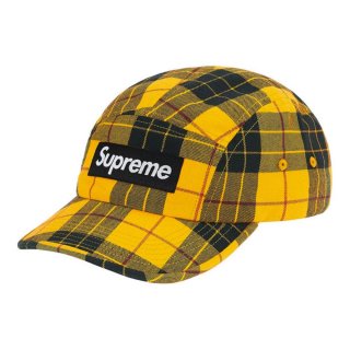 Supreme Washed Chino Twill Camp Cap (FW20)- Yellow Tartan