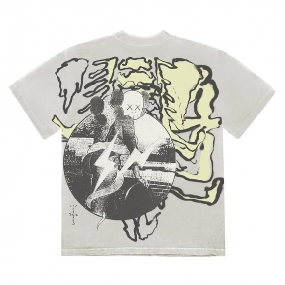 Travis Scott Cactus Jack + Kaws For Fragment Tee- Aged Yellow