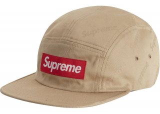 Supreme Jacquard Logos Twill Camp Cap- Tan