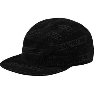 Supreme Debossed Corduroy Camp Cap- Black